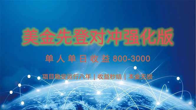 (6.10)美金先登计划对冲强化版，2025年黑马中最暴力收益日收益1k-4k（可放大